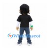 Boy Mascot Costume with Black Sunglasses and Dark Shirt