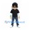 Boy Mascot Costume with Black Sunglasses and Dark Shirt