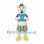 Bear Mascot Costume in White with Turquoise Shirt and Striped Shorts
