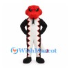 Dragon Mascot Costume in Black and White with Red Head