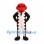 Dragon Mascot Costume in Black and White with Red Head