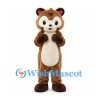 Bear Mascot Costume in Brown with Cream Belly and Pink Ears