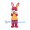 Rabbit Mascot Costume in Pink with Yellow Floral Dress
