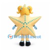 Starfish Mascot Costume with Yellow Pigtails and Blue Spots