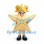 Starfish Mascot Costume with Yellow Pigtails and Blue Spots