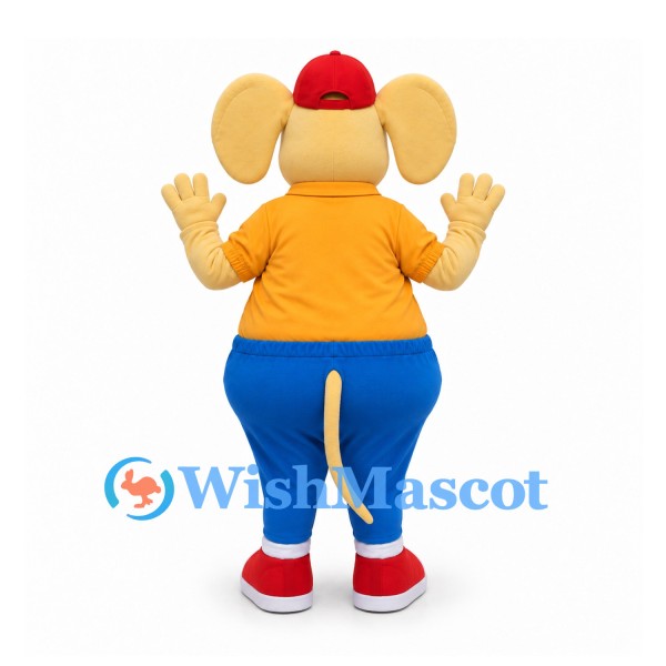Mouse Mascot Costume in Yellow with Orange Shirt and Blue Pants