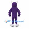 Owl Mascot Costume in Purple with Large White Beak