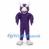 Owl Mascot Costume in Purple with Large White Beak