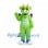 Dragon Mascot Costume in Green with Purple Wings and Blue Sneakers