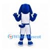 Dog Mascot Costume in Blue and White with White Sports Uniform