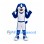 Dog Mascot Costume in Blue and White with White Sports Uniform