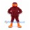 Bird Mascot Costume in Burgundy with Red Face and Orange Feet