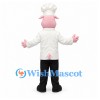 Pig Mascot Costume with White Chef Jacket and Hat