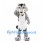 Wolf Mascot Costume in Gray with White Sports Uniform