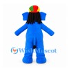 Elephant Mascot Costume in Blue with Colorful Cap and Braids
