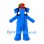 Elephant Mascot Costume in Blue with Colorful Cap and Braids