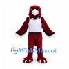 Eagle Mascot Costume in Burgundy with White Sports Shirt