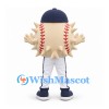 Baseball Mascot Costume with Cream Square Body and Navy Cap