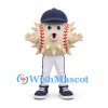 Baseball Mascot Costume with Cream Square Body and Navy Cap