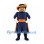 Musketeer Mascot Costume with Navy Uniform and Orange Trim