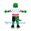 Crocodile Mascot Costume with White Sports Shirt and Black Shorts