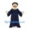 Monk Mascot Costume with Dark Blue Hooded Robe