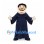Monk Mascot Costume with Dark Blue Hooded Robe