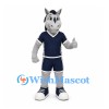 Horse Mascot Costume in Gray with Navy Sports Uniform