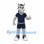 Horse Mascot Costume in Gray with Navy Sports Uniform