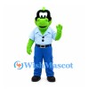 Lizard Mascot Costume with Pale Blue Police Shirt and Navy Cap