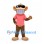 Monkey Mascot Costume with Pink Shirt and Wide Toothy Smile