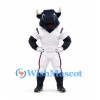 Bull Mascot Costume in Black with White Sports Uniform