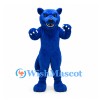 Panther Mascot Costume in Blue with Muscular Body