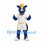 Dragon Mascot Costume in Blue with White Sports Uniform