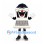 Laptop Mascot Costume in White with Smiling Screen and Navy Cap