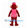 Monkey Mascot Costume in Red with Pink Floral Dress