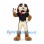 Dog Mascot Costume with Black Football Shirt and Cream Pants