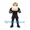 Football Player Mascot Costume with Gold Helmet and Black Uniform
