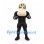 Football Player Mascot Costume with Gold Helmet and Black Uniform