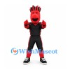 Hand Mascot Costume in Red with Black Sports Uniform