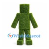 Topiary Mascot Costume with Green Block Head and Body