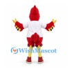 Cardinal Mascot Costume with Red Feathers and White Shirt
