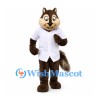 Squirrel Mascot Costume with White Buttoned Shirt and Bushy Tail