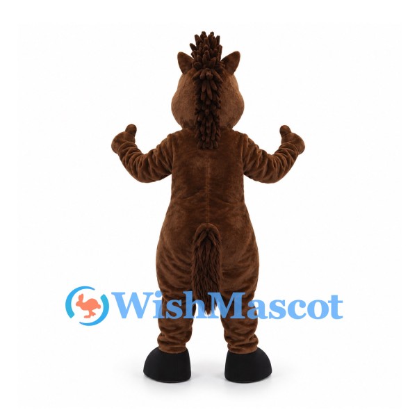 Horse Mascot Costume in Brown with White Belly and Black Hooves