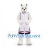 Cat Mascot Costume in White with White Sports Uniform