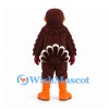 Bird Mascot Costume in Burgundy with Orange Beak and Feet