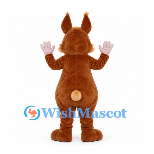 Rabbit Mascot Costume in Brown with Cream Belly and Pink Hands