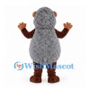 Hedgehog Mascot Costume in Brown with Gray Shaggy Back