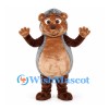 Hedgehog Mascot Costume in Brown with Gray Shaggy Back