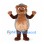 Hedgehog Mascot Costume in Brown with Gray Shaggy Back